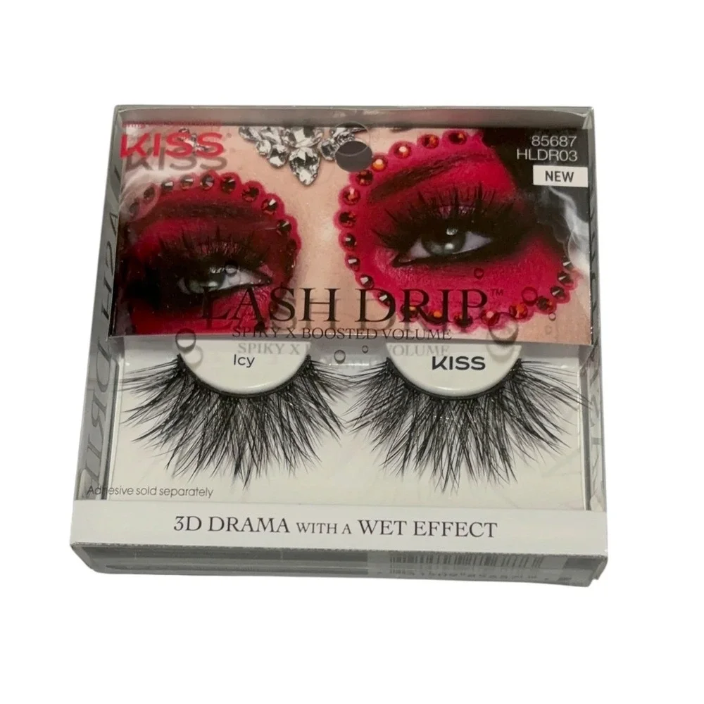 KISS Lash Drip False Eyelashes Icy 3D Drama Wet Effect Spiky HLDR03 85687 NEW